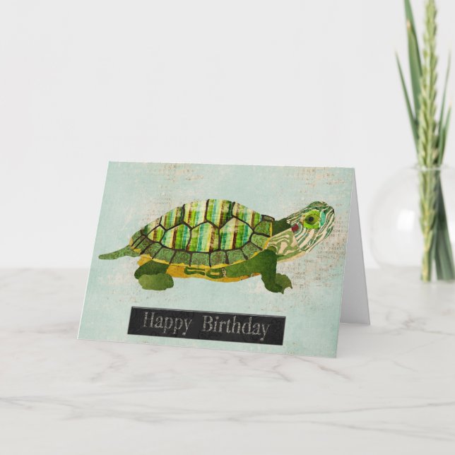 Cartão de Aniversário de Jade Turtle (Frente)