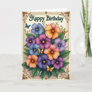 Cartão de Aniversário de Jardim Artístico