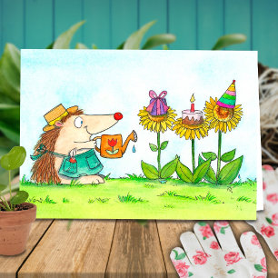 Cartão de aniversário de jardineiro por N. Janes