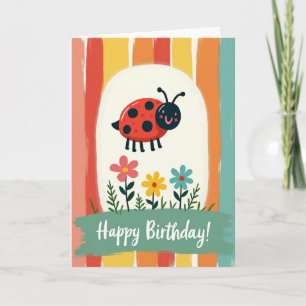 Cartão de Aniversário de Joaninha Alegre