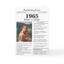 Cartão de aniversário de jornal de 1965