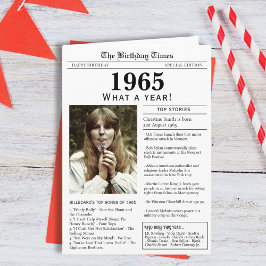 Cartão de aniversário de jornal de 1965