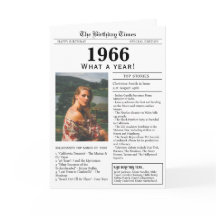 Cartão de aniversário de jornal de 1966