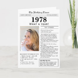 Cartão de aniversário de jornal de 1978