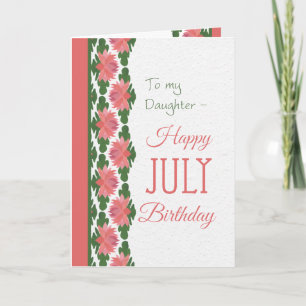 Cartão de Aniversário de Julho para Filha, Líri