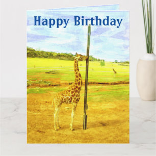 Cartão de Aniversário de Jumbo Watercolor Giraff
