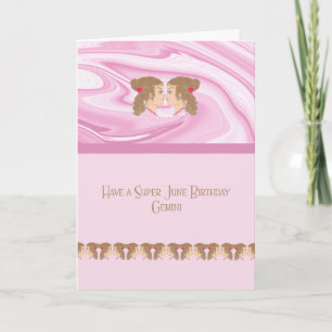 Cartão de Aniversário de Junho para um Sinal Gemin