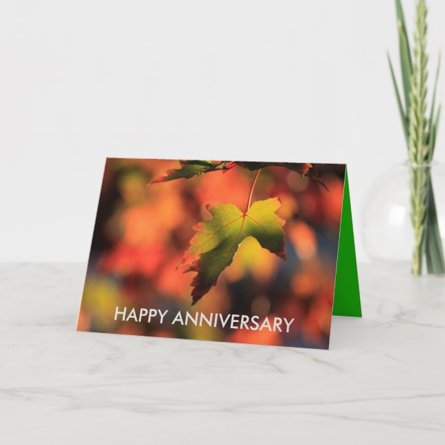 Cartão de Aniversário de Kansas Fall Leave (Frente)