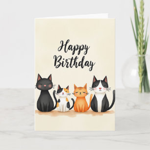 Cartão de Aniversário de Kitty com Arte
