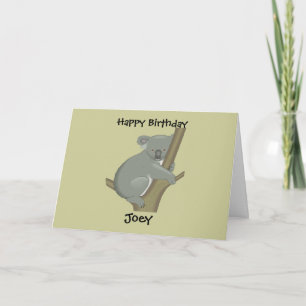 Cartão de Aniversário de Koala Personalizado para 