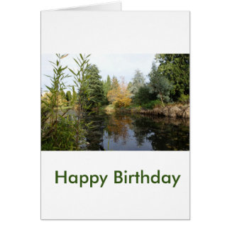 cartão de aniversário de lago relaxante