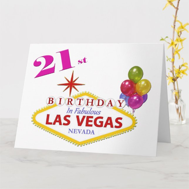 Cartão de Aniversário de Las Vegas, 21ruas (Flor Amarela)