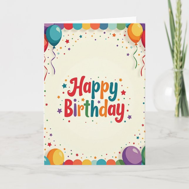 Cartão de Aniversário de Letra Divertida (Frente)