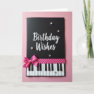 Cartão de Aniversário de Letra Preta