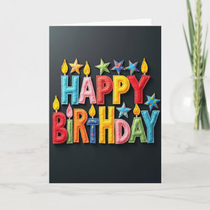 Cartão de Aniversário de Letras de Feltro Macio