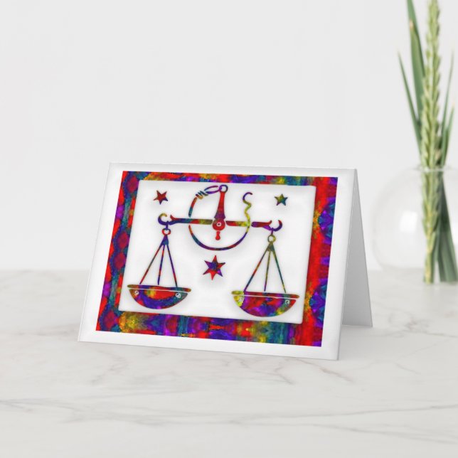 Cartão de Aniversário de Libra (Frente)