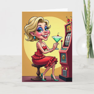 Cartão de Aniversário de Loira Alegre