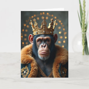 Cartão de Aniversário de Macaco Real