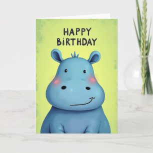 Cartão de Aniversário de Mamífero Azul
