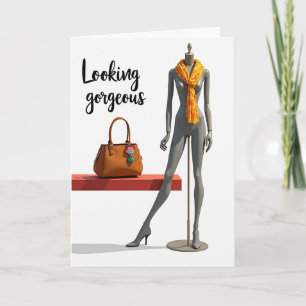 Cartão de Aniversário de Mannequim Elegante