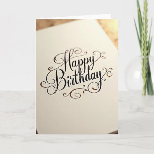 Cartão de Aniversário de Marfim Elegante