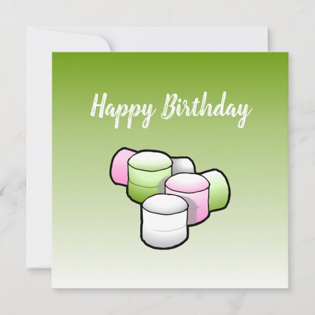Cartão de Aniversário de Marshmallow (Frente)