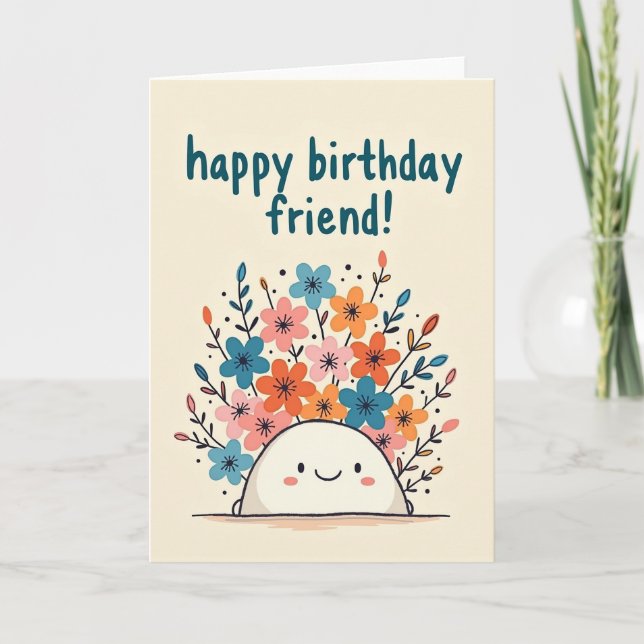Cartão de Aniversário de Marshmallow (Frente)