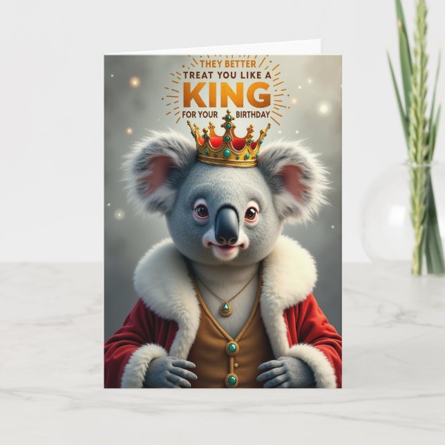 Cartão de Aniversário de Marsupial Coroado Doce (Frente)