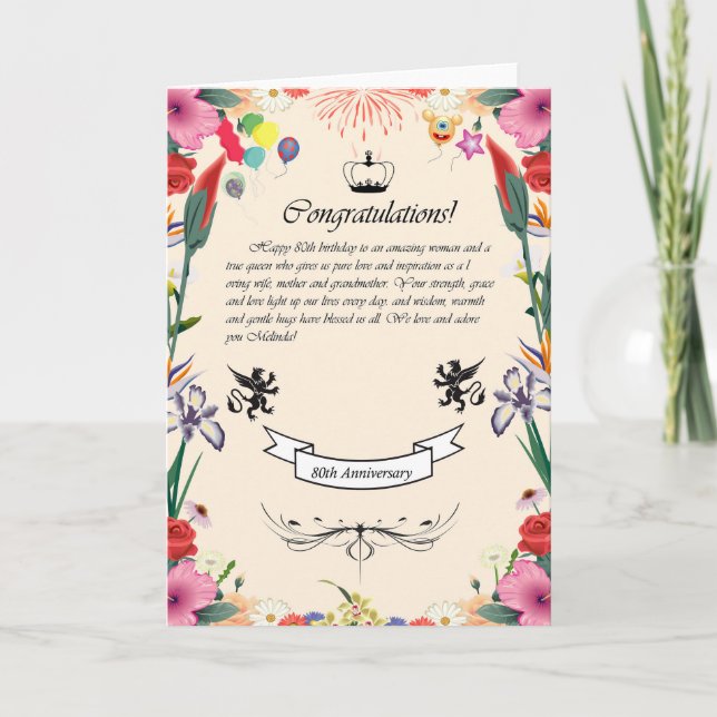 Cartão de Aniversário de Melinda (Frente)