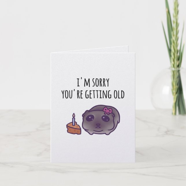 Cartão de aniversário de meme de hamster triste |  (Frente)