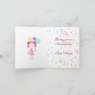 Cartão de aniversário de menina