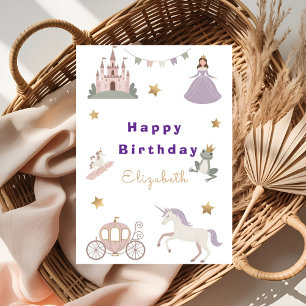 Cartão de Aniversário de Menina Bebê do Castelo de