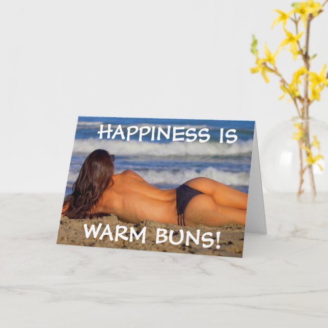 CARTÃO DE ANIVERSÁRIO DE MENINA DE BIKINI DE PRAIA (Flor Amarela)