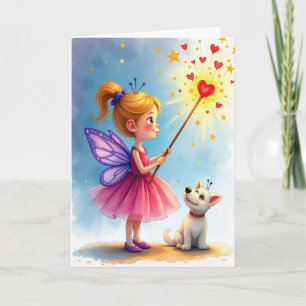 Cartão de Aniversário de Menina Mágica