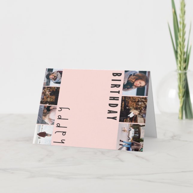 Cartão de aniversário de Modelo personalizável (Frente)