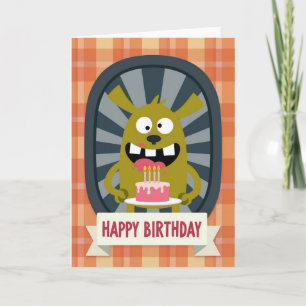 Cartão de Aniversário de Monstro Caprichoso