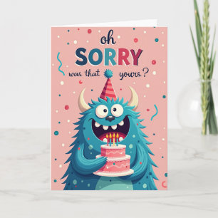 Cartão de Aniversário de Monstro Divertido