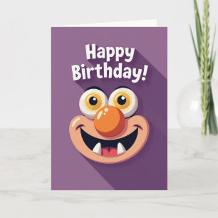 Cartão de Aniversário de Monstro Vibrante