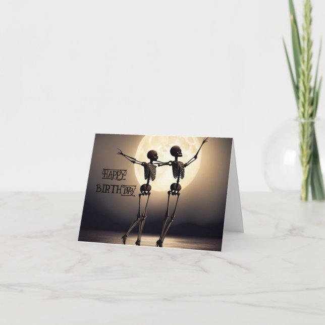 cartão de aniversário de morto dançante (Frente)