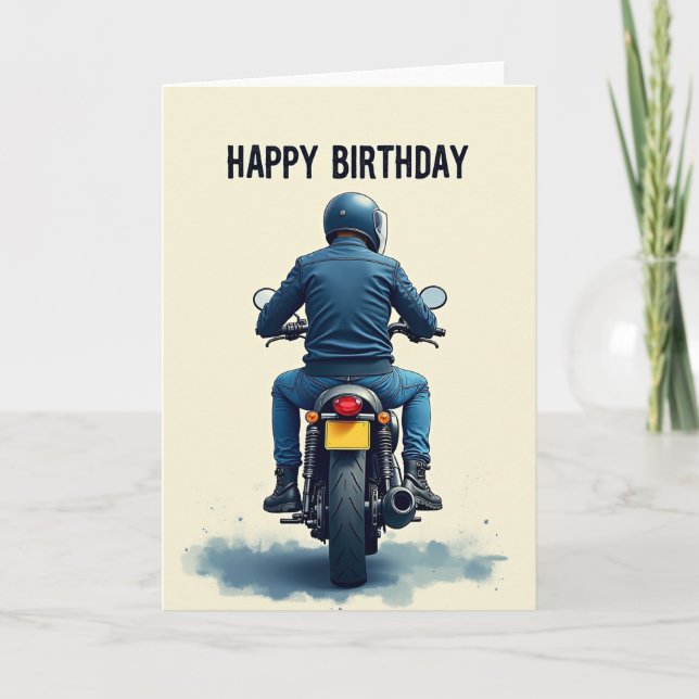Cartão de Aniversário de Moto (Frente)