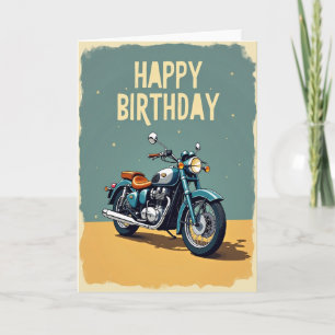 Cartão de Aniversário de Moto de Aventura