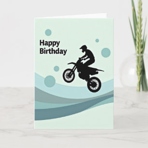 Cartão de Aniversário de Motocicleta de Aventura S