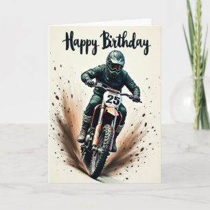 Cartão de Aniversário de Motociclista de Aventura