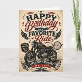 Cartão de aniversário de motociclista para marido