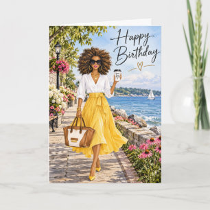 Cartão de Aniversário de Mulher Afro-Americana