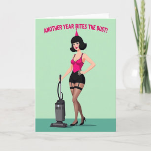 Cartão de Aniversário de Mulher Engraçada com Chap