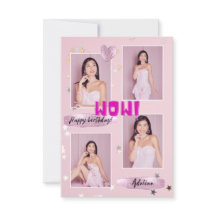 Cartão de Aniversário de Mulher Moderno e minimali