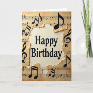 Cartão de Aniversário de Música Antiga