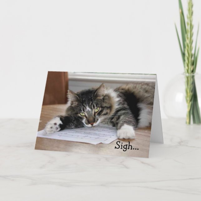 Cartão de Aniversário de Música Cat Birthday Song (Frente)