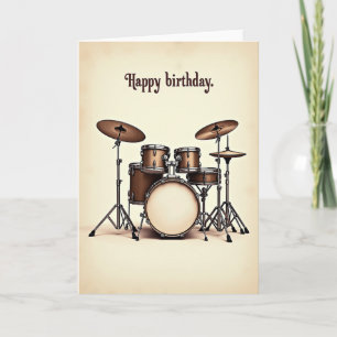Cartão de Aniversário de Música de Bateria